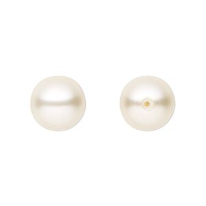 Pearl 4pk light creamrose, Preciosa Czech crystal 12mm half-drilled round