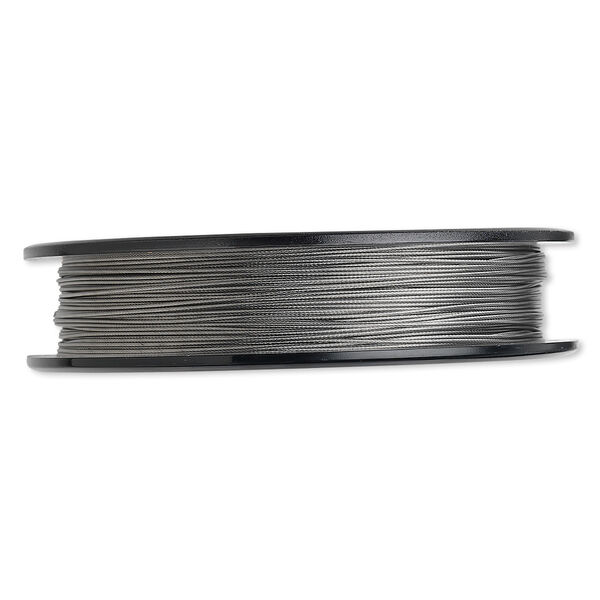 Beading wire, Tigertail™, nylon-coated stainless steel, clear, 7 strand, 0.020-inch diameter. Sold per 100-foot spool. image number 0