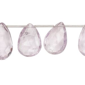Lavender amethyst 1pkg14, hand-cut top-drilled faceted puffed teardrop bead natural 15x12mm-23x13mm