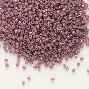 Seed bead, Delica®, glass, pkg/50g, #11 round, opaque glazed luster mauve (DB-0265).