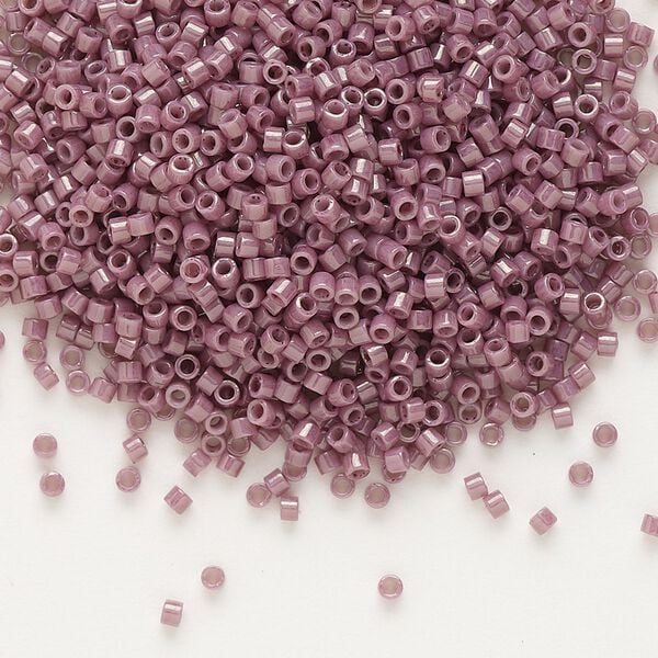 Seed bead, Delica®, glass, pkg/50g, #11 round, opaque glazed luster mauve (DB-0265). image number 0
