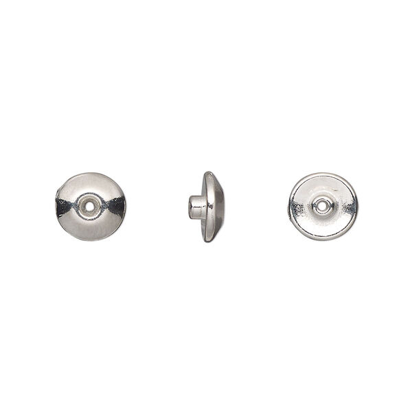 Bead aligner, TierraCast® BeadAligners™, white bronze-plated pewter (tin-based alloy), 7.5x3.5mm rondelle with 3mm peg. Sold per pkg of 50. image number 0
