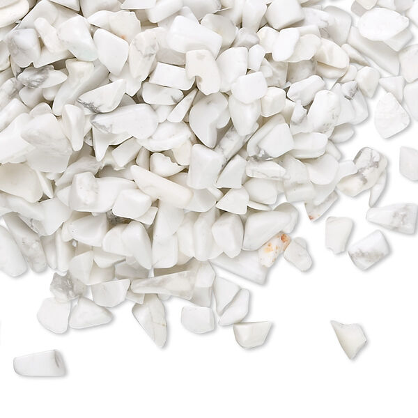 Inlay chip, white howlite (natural), mini undrilled chip, Mohs hardness 3 to 3-1/2. Sold per 50-gram pkg. image number 0