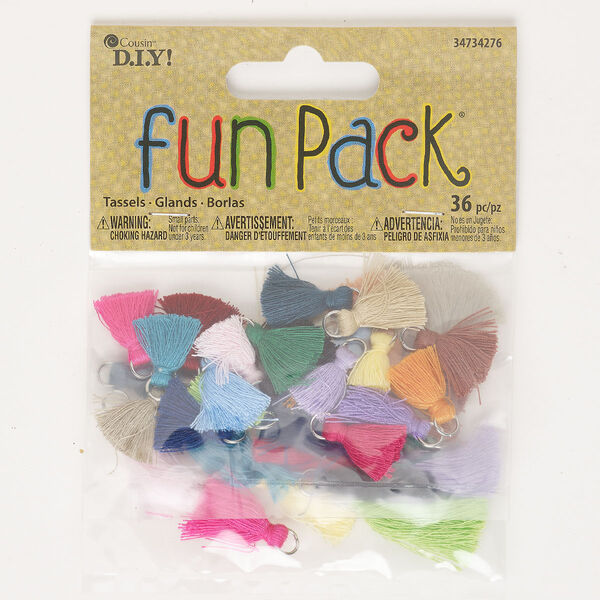 Steel / nylon 1pkg36, tassel mix silver-finished / mixed colors 12mm / 25mm image number 0