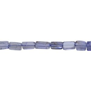 Iolite 1pkg1, hand-cut rectangle bead 15.5-16 inch 5x3mm-7x5mm