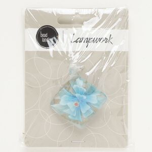 Pendant, lampworked glass, translucent and transparent clear and multicolored, 43x26-48x42mm diamond with copper-colored glitter. Sold individually.