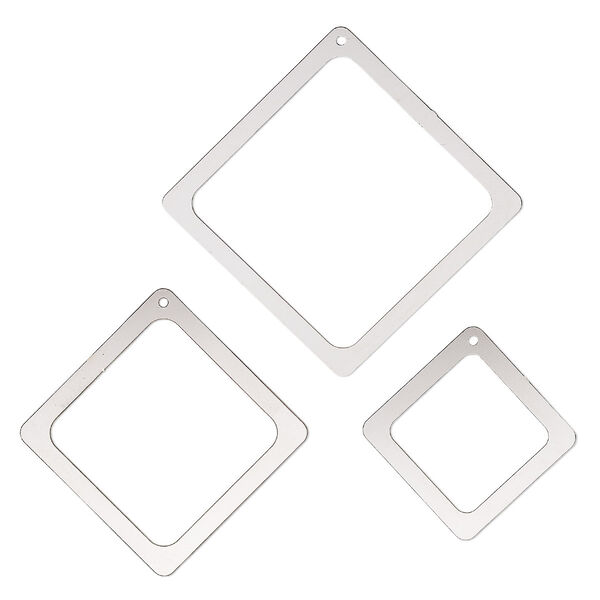 Focal, stainless steel, 32mm / 43.5mm / 55mm open diamond. Sold per 3-piece set. image number 0