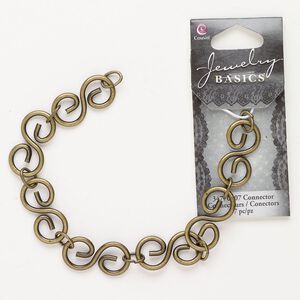 Connector 1pkg7 steel, 24x12mm S, antique brass finish