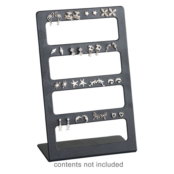 Display, earring, Lucite&reg;, opaque black, 6-1/2 x 4 x 2 inches. Sold individually. image number 1