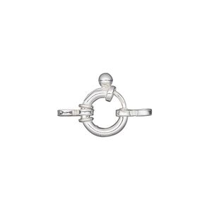 Springring 1pkg1 sterling silver, 10mm, steel clasp 1-strand