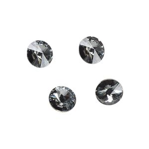 Chaton 144pk crystal silver night foil back, Swarovski® 8.16-8.41mm rivoli SS39 1122