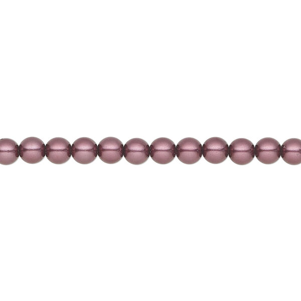 Pearl 600pk light burgundy, Preciosa Czech crystal 4mm round image number 0