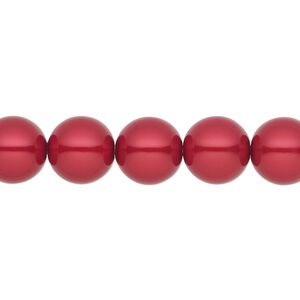 Pearl 50pk red, Preciosa Czech crystal 10mm round