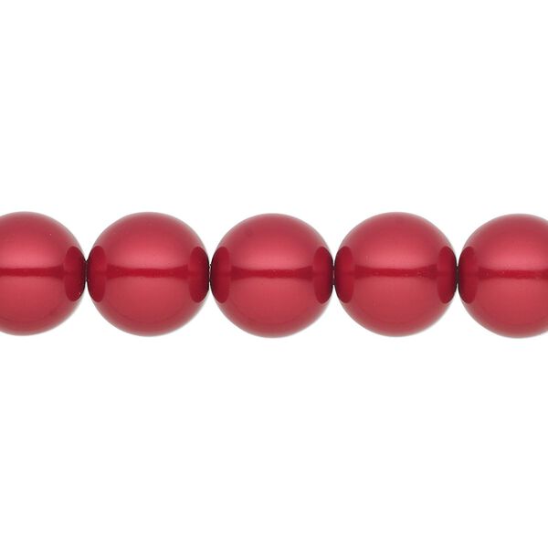 Pearl 50pk red, Preciosa Czech crystal 10mm round image number 0