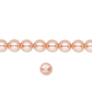 Pearl 500pk rose peach, Swarovski® 6mm round 5810