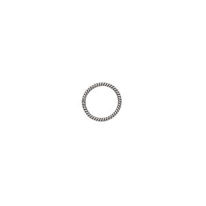 Jump ring, antiqued sterling silver, 9mm soldered twisted round, 7.5mm inside diameter, 20 gauge. Sold per pkg of 2.