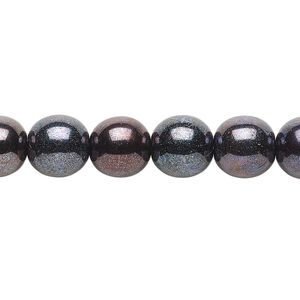 Bead, Czech glass druk, opaque purple luster, 10mm round. Sold per 15-1/2" to 16" strand.