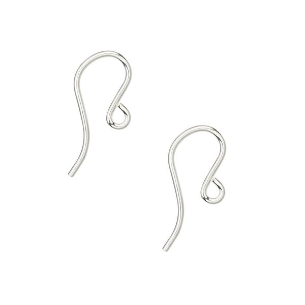 Ear wire shepherd's hook 1pkg2 sterling silver, 12mm / open loop, 21 gauge 1 pair image number 0