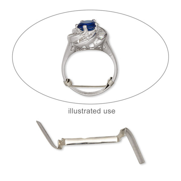 Ring guard, 12KtW white gold-filled, medium, fits 2.75mm to 5mm wide shanks. Sold per pkg of 2. image number 0