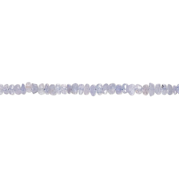 Bead, tanzanite (heated), 3x1mm-3x2mm hand-cut faceted rondelle, B- grade, Mohs hardness 6 to 7. Sold per 14-inch strand, approximately 240 beads. image number 0