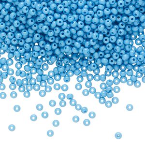 Seed bead, Preciosa Ornela Czech glass, pkg/500g, #11 rocaille, opaque turquoise, (63050).