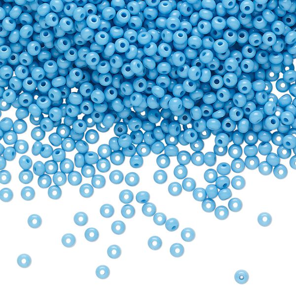 Seed bead, Preciosa Ornela Czech glass, pkg/500g, #11 rocaille, opaque turquoise, (63050). image number 0