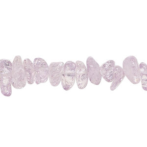 Ice flake quartz 1pkg1, chip bead, 15 inch small to medium / light purple
