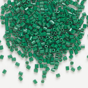 Seed bead, Dyna-Mites&trade;, glass, 1pkg1/2kg, #11 2-cut hex, opaque pine green (774 11/0 2CUT)