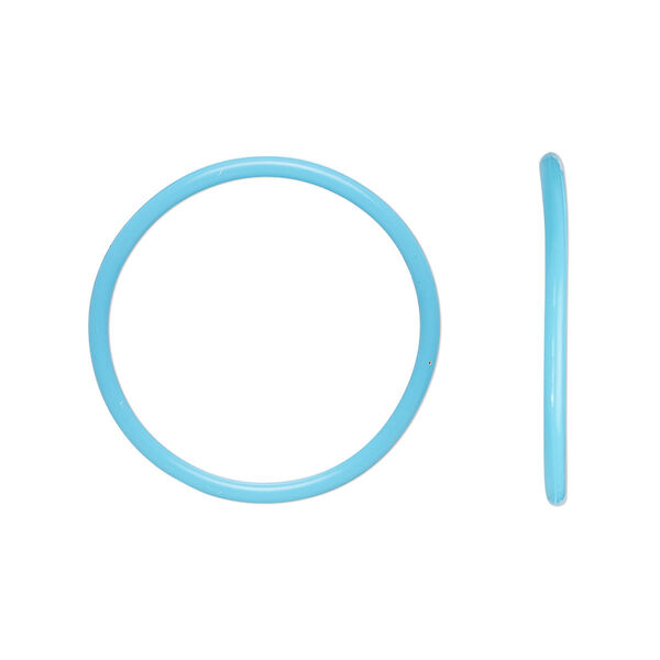 Component, Oh! Ring™, silicone, neon blue, 25mm round with 22mm hole. Sold per pkg of 50. image number 0