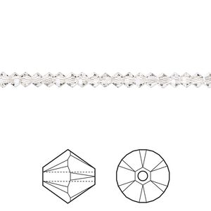 Bead 1440pk crystal silver shade, Swarovski® 3mm XILION bicone 5328