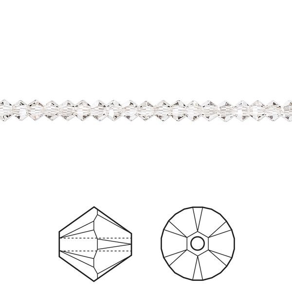 Bead 1440pk crystal silver shade, Swarovski® 3mm XILION bicone 5328 image number 0