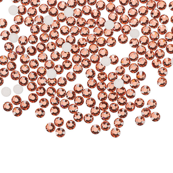Flat back 144pk padparadscha foil back, Preciosa MAXIMA Czech crystal rhinestone 2.5-2.7mm chaton rose round SS9 image number 0