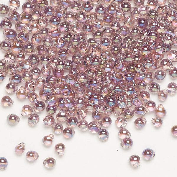 Seed bead, Miyuki, glass, pkg/10g, 3.3x2.8mm mini fringe, translucent rainbow lavender, (DP-256). image number 0