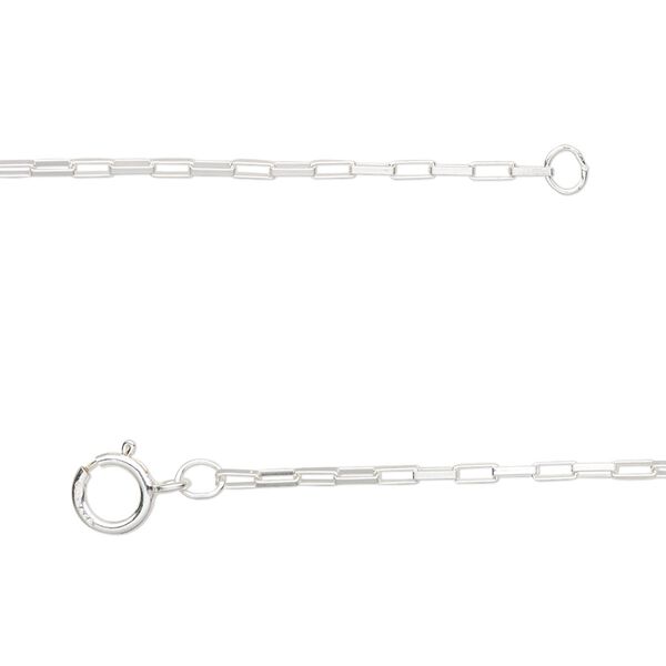 Chain, Gossamer™, sterling silver, 1.2mm elongated Venetian box, 18 inches with springring clasp. Sold individually. image number 0