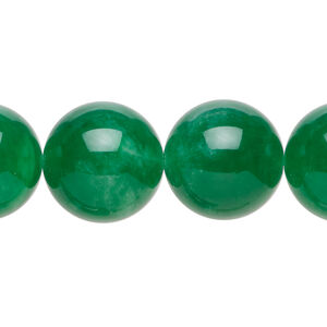 Bead 1pkg1 glass, translucent green, 16mm round, 15 inches.