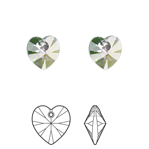Drop 4pk crystal paradise shine, Crystal Passions® 10mm pendant heart 6228 image number 0