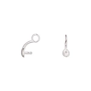 Cup, silver-plated brass, 3mm cup with 3mm peg, fits 8mm half-drilled bead. Sold per pkg of 10.