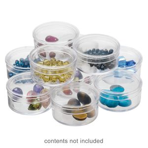 Vial, plastic, 1-1/4x5/8 inch cylinder. Sold per pkg of 10.