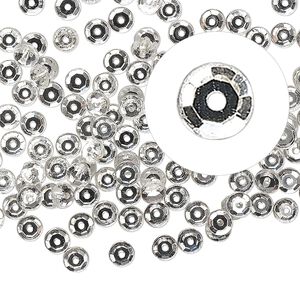 Flat back, Czech glass rhinestone, clear, 3.8-4mm round Loch Rosen, SS16. Sold per pkg of 144 (1 gross).