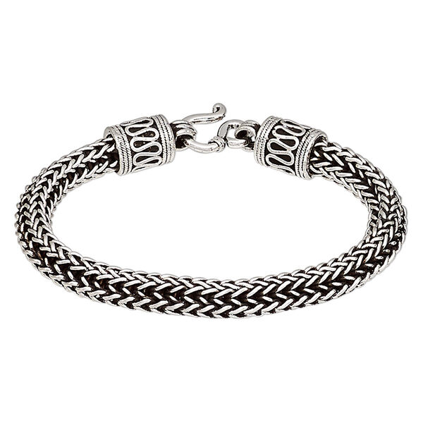 Bracelet, Hill Tribes, antique silver-plated brass, 7mm wide, 6 inches with hook-and-eye clasp. Sold individually. image number 0