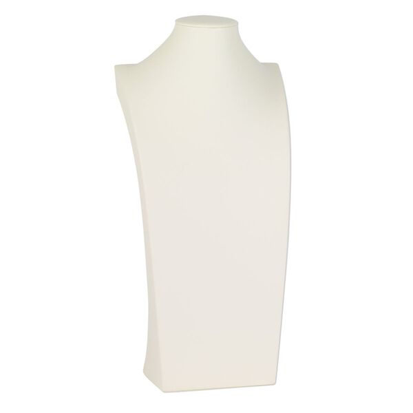 Display, necklace, leatherette, cream, 16-3/4 x 8 x 4-1/2 inches. Sold individually. image number 0