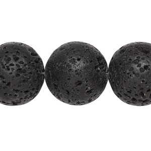 Lava rock 1pkg1, round bead 15.5-16 inch 18mm