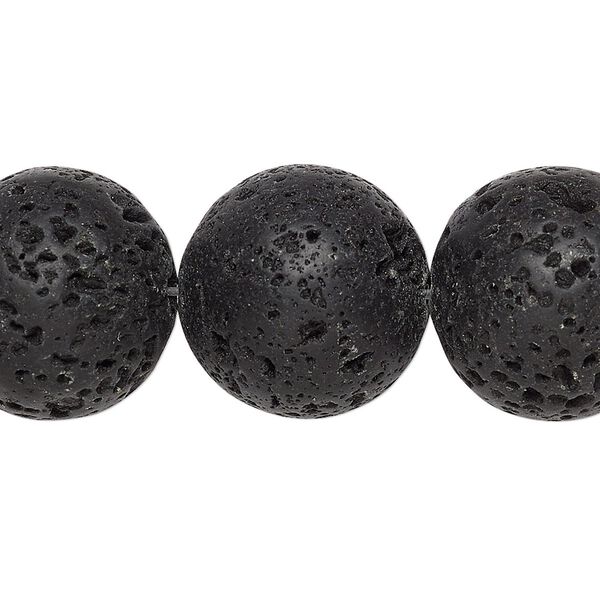 Lava rock 1pkg1, round bead 15.5-16 inch 18mm image number 0