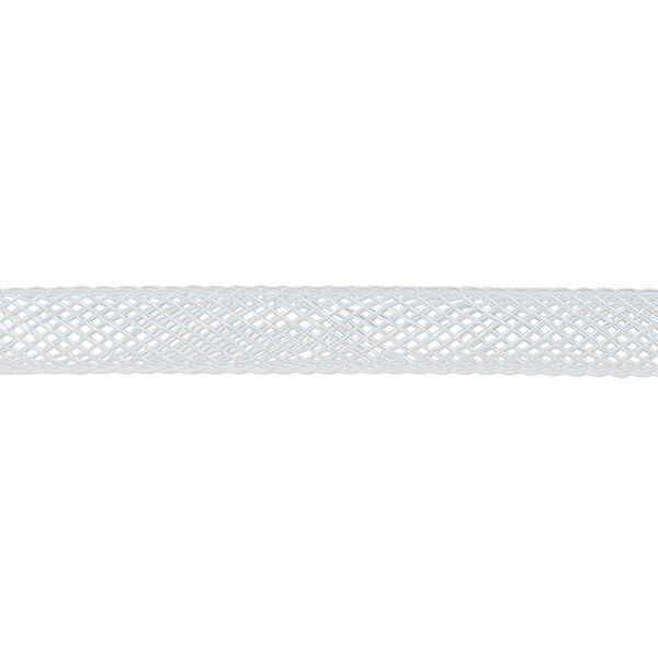 Cord, nylon, white, 6mm mesh tube, fits up to 6mm bead. Sold per pkg of 6 feet. image number 0