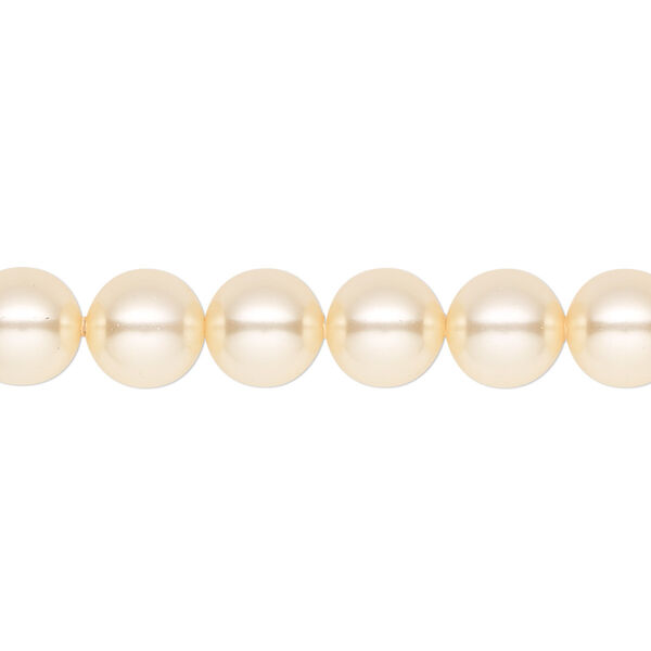 Pearl 50pk light gold, Crystal Passions® 8mm round 5810 image number 0