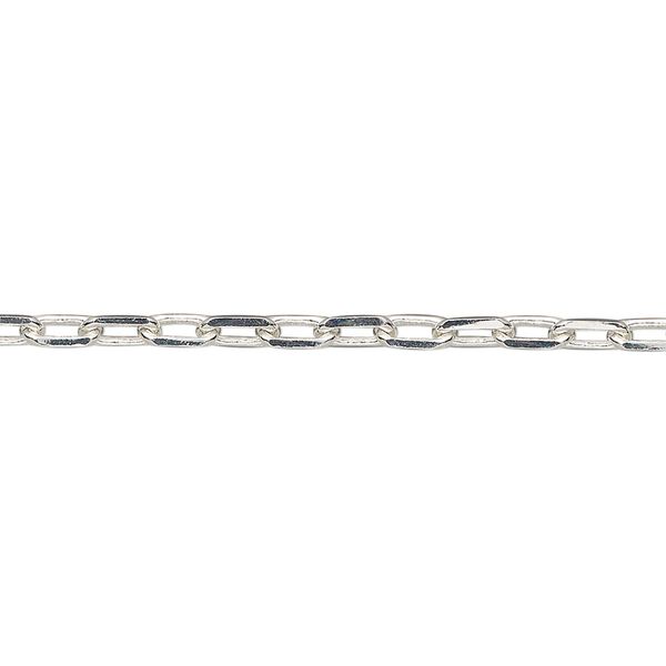 Chain, silver-plated brass, 3mm paperclip. Sold per pkg of 5 feet. image number 0