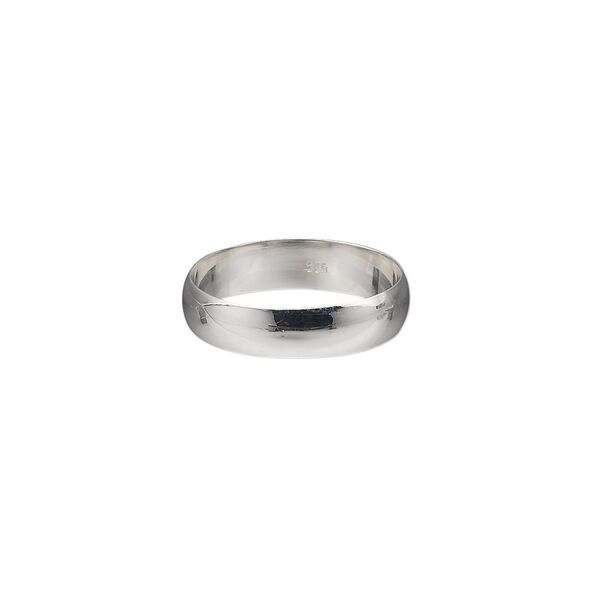 Ring, sterling silver, 4mm wide, size 6. Sold individually. image number 0