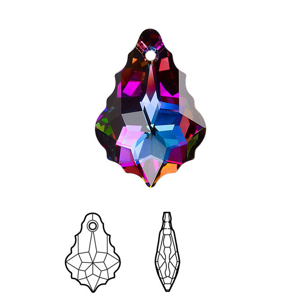 Drop 1pk crystal electra, Crystal Passions® 22x15mm pendant baroque 6090 image number 0