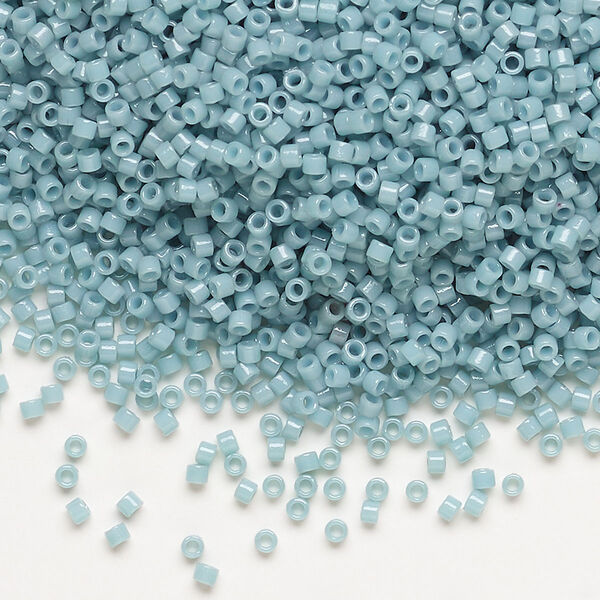 Seed bead, Delica®, glass, pkg/7.5g, #11 round, Duracoat® opaque outside dyed moody blue (DB-2129). image number 0
