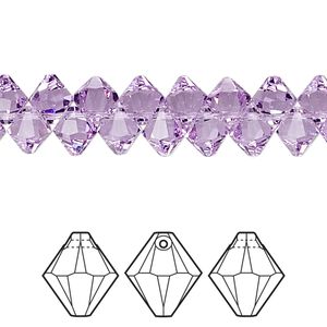 Drop 360pk violet, Swarovski® 6mm pendant bicone 6328